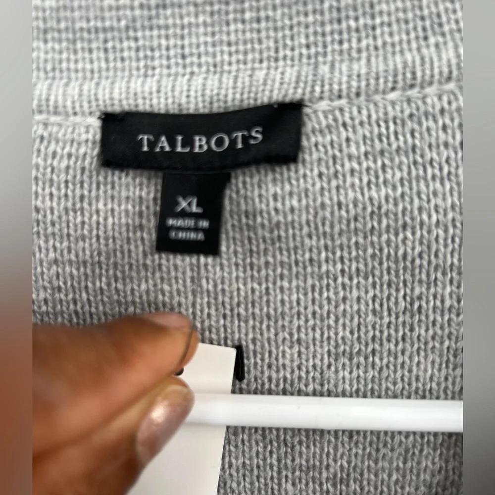 Talbots heather sky open long line sweater cardigan blazer XS